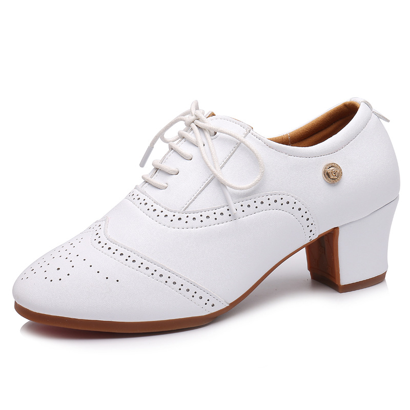 Dancing Women's Teachers Women's Middle and High Heeled Latin Dance Shoes Ballroom Dance Shoes Square Dance Shoes Soft Sole Perforated Dance Shoes