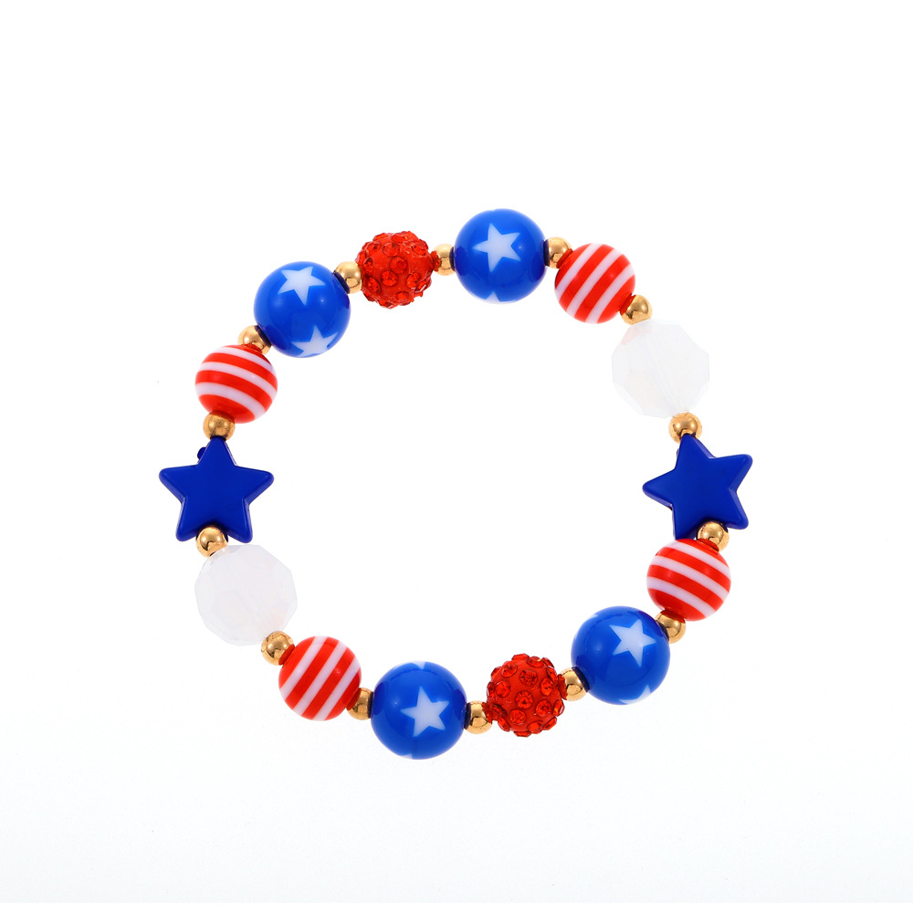 Picture of European and American Ins American Independence Day Series Necklace suit Fashion Simple Diamond-encrusted Wings Love Pendant Clavicle Chain