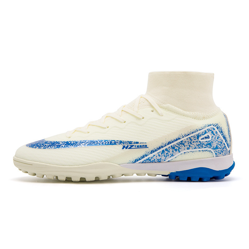 Cross-border World Cup High-top Football Shoes tf Broken Nails Seamless Flying Socks overshoes AG Nails Training Sneakers for Boys and Girls