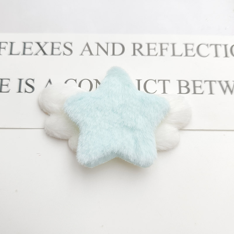 Picture of Autumn and winter style candy color plush star wings children's headwear accessories diy clothing bag scarf hat accessories