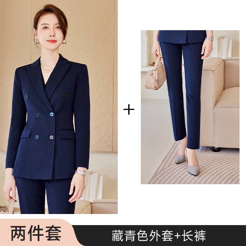 Picture of High-end Suit Jacket Women's Spring and Autumn Clothes Korean Temperament Business Wear Interview Dress Work Clothes Gray Suit suit