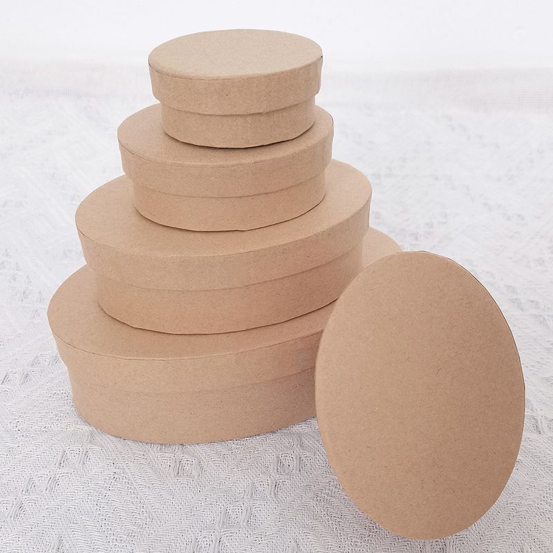 Oval-Shaped Cookie Box DIY Kraft Paper Box Tea Box Storage Gift Packaging Candy Madeleine Box Holiday Gift Box