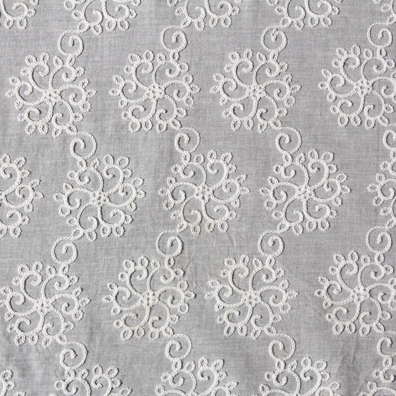 Factory Summer New White Pure Cotton Stereo Embroidery Flower Lace Fabric Doll Clothes Skirt Fabric