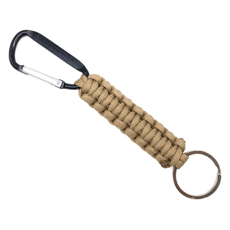 Survival umbrella rope carabiner key chain seven-core umbrella rope hand-woven key chain outdoor mountaineering camping picnic