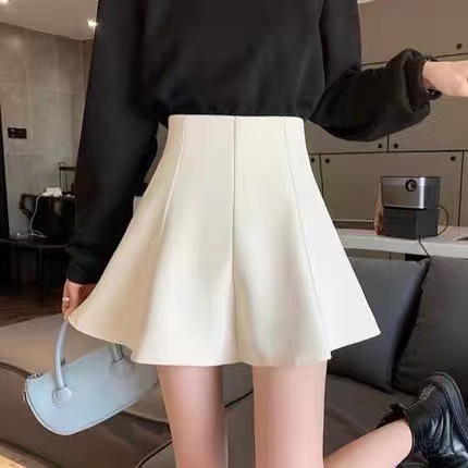 Internet celebrity skirt for women 2023 Spring and Autumn new fashion high waist A- line skirt slim-fit short skirt anti-exposure pettiskirt for women