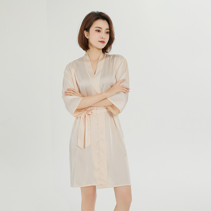 Picture of bride Gown morning Gown Lady nightgown wedding makeup bridesmaid group wedding kimono imitation silk satin bathrobe