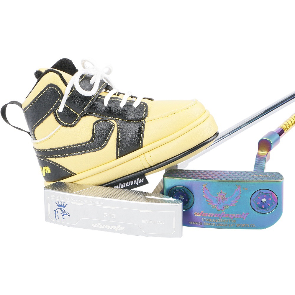New Golf Push Sole Cover Personality Sneakers Sole Cover L-shaped Head Protective Cover PU Club Cap Cover Hot Sale