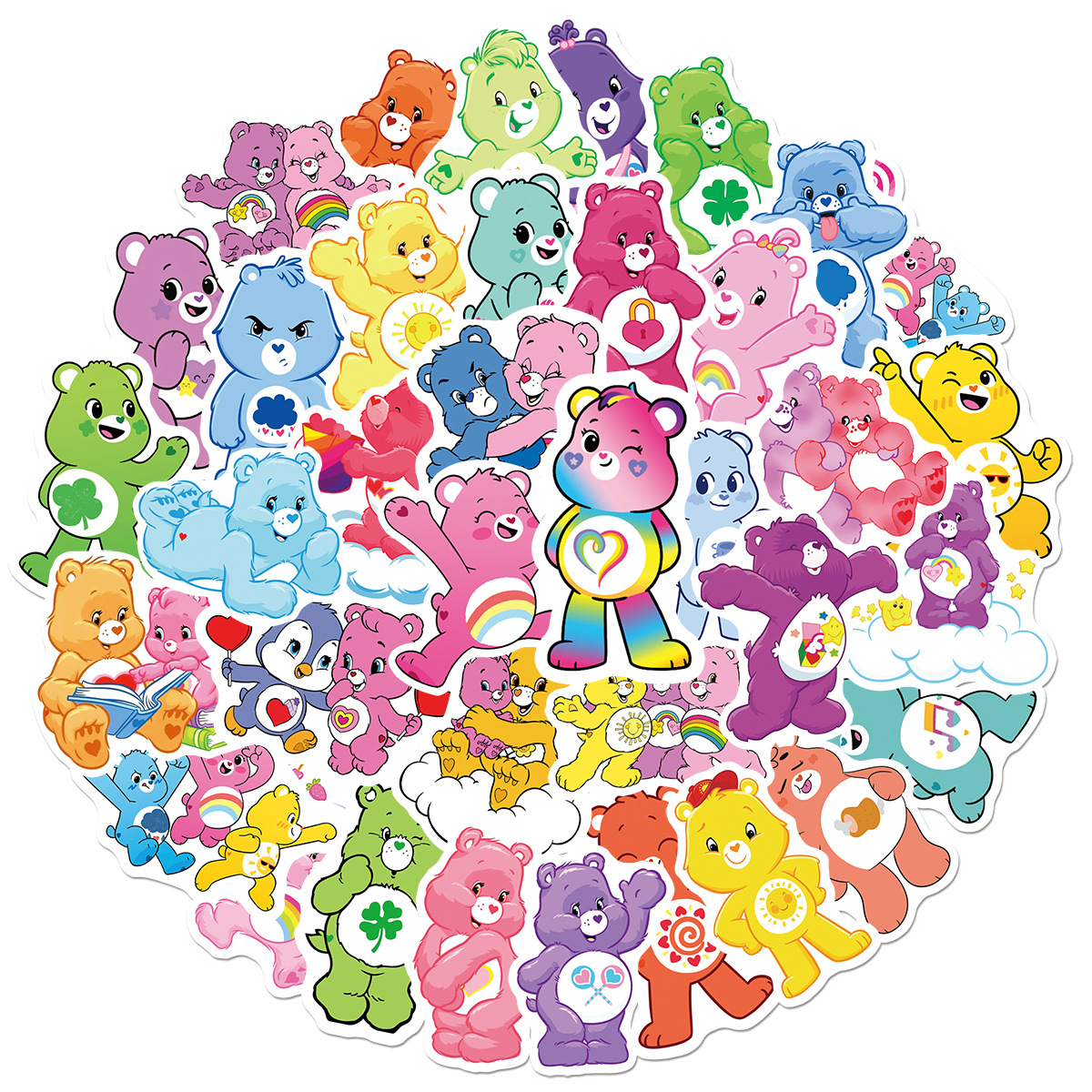 Picture of 50 cute cartoon bear graffiti stickers luggage guitar car computer waterproof PVC children stickers