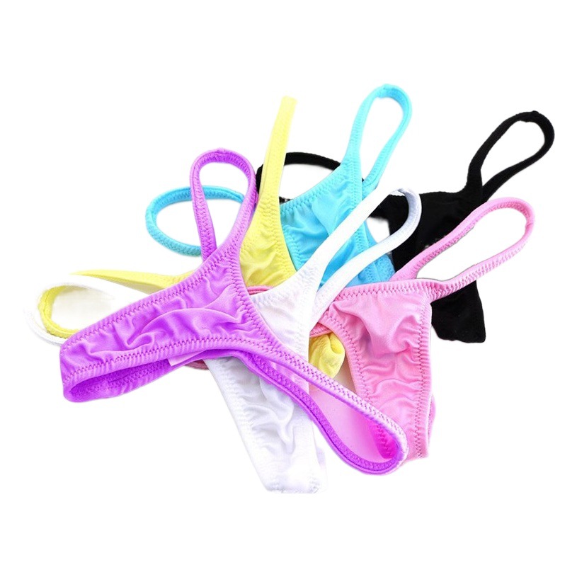 Women's thong high stretch silky ice silk fabric sexy temptation low waist single layer breathable women's thong T pants