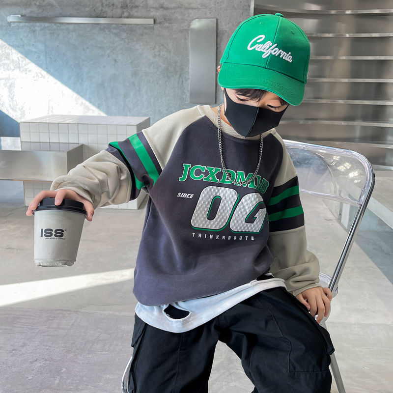Picture of Boys' Spring and Autumn Sweatshirt 2025 New Autumn and Winter Children's Fashionable Western Style Internet Celebrity Long Sleeve Top Trend