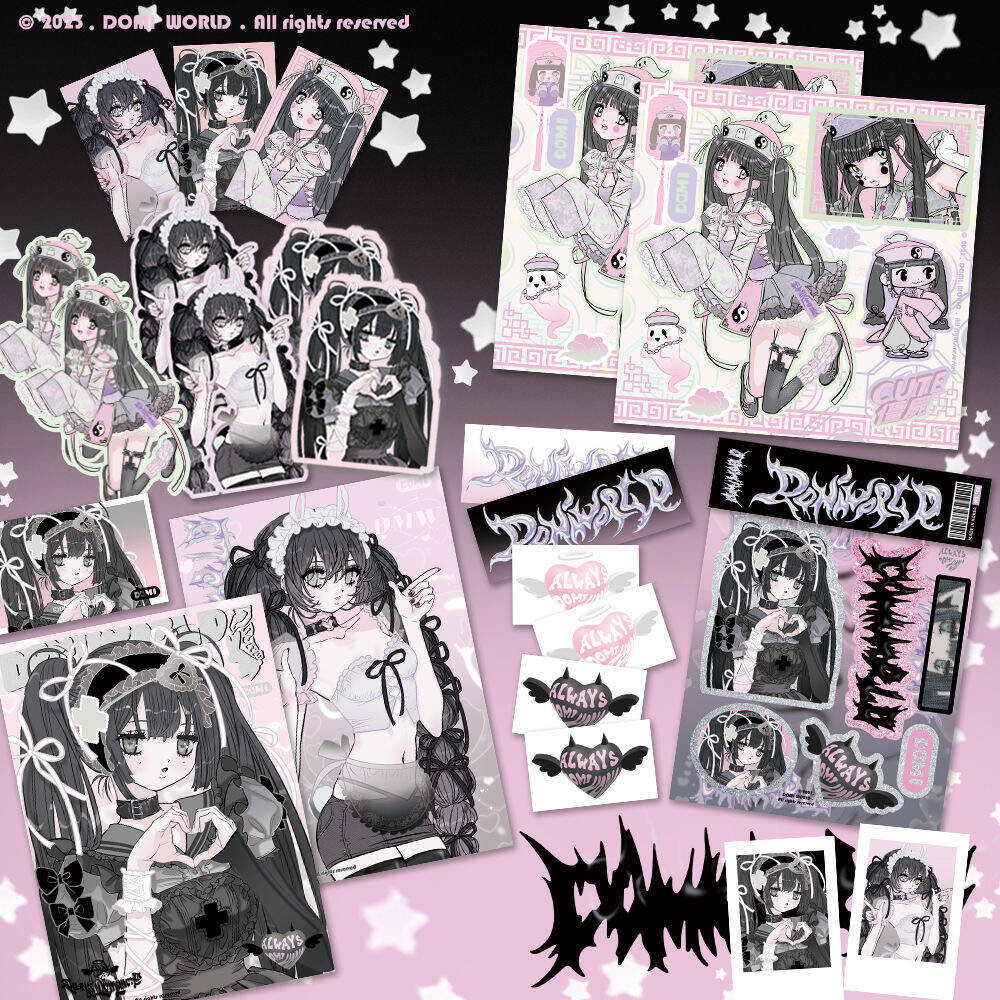 2024 new domi sticker bag postcard shaped figure sticker bag diy phone case ins hand account decoration