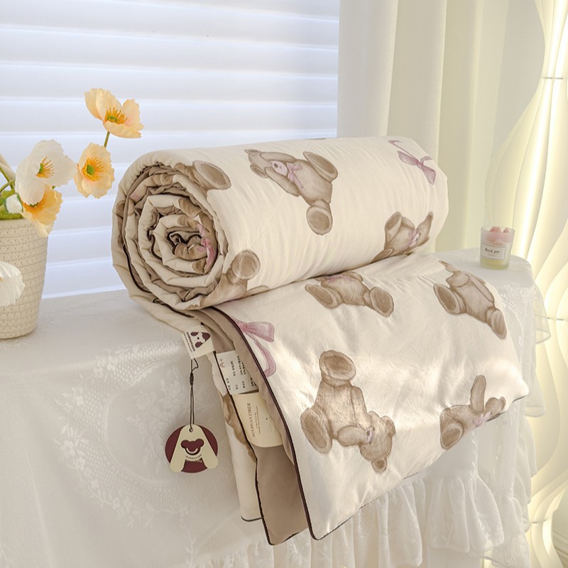 Picture of ClAss A WAshed Cotton Summer Cool Quilt ins Style Summer Soy Fiber Summer Quilt MAchine WAshAble Skin-friendly Air-conditioned Quilt WholesAle Group PurchAse