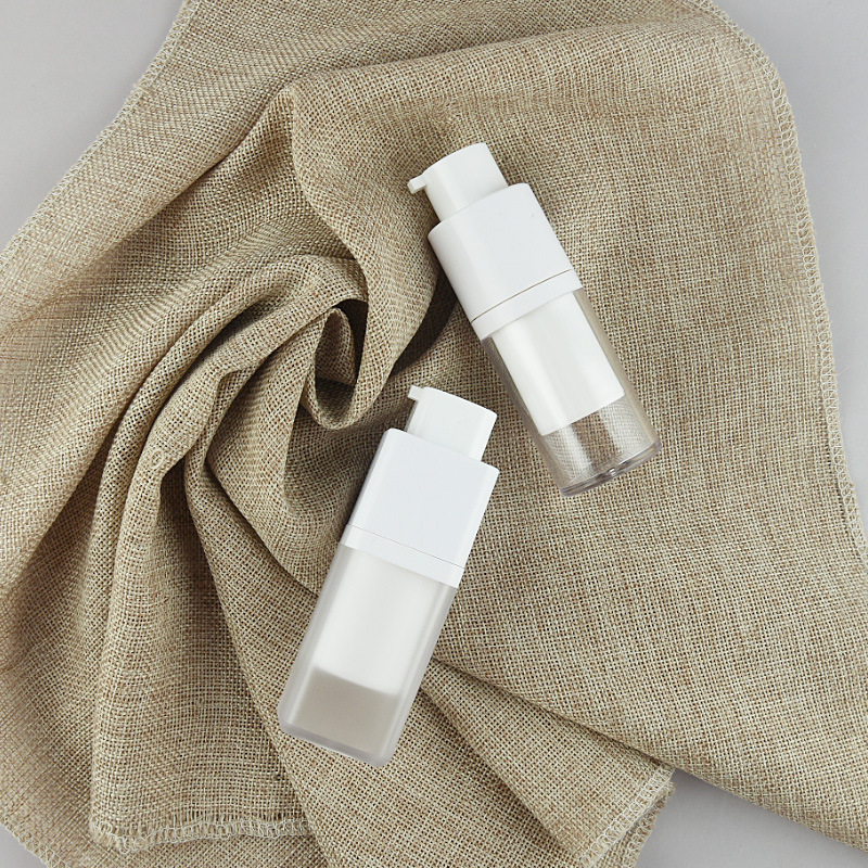 Picture of 15/30/50ML round rotary lid vacuum bottle cosmetic bottle essence lotion press makeup plastic empty bottle