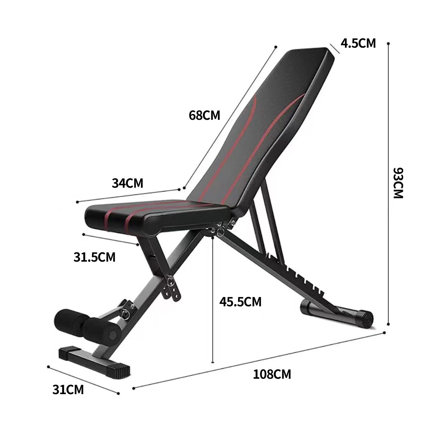 Installation-Free Dumbbell Bench Folding Supine Board Dumbbell Bench Sit-Up Assistive Abdominal Fitness Equipment Home Fitness Cross-Border