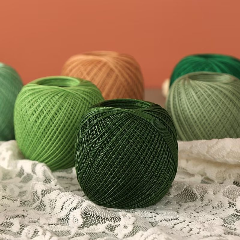 No. 5 pearl lace thread crochet thread hook needle wool diy hand-woven hook flower ice silk thread pure cotton thread ball