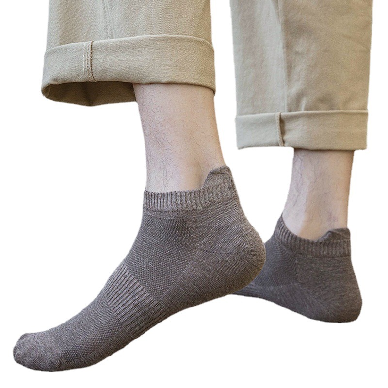 New socks men's ear heel men's ankle socks sports waist cotton socks spring and summer breathable mesh men's socks
