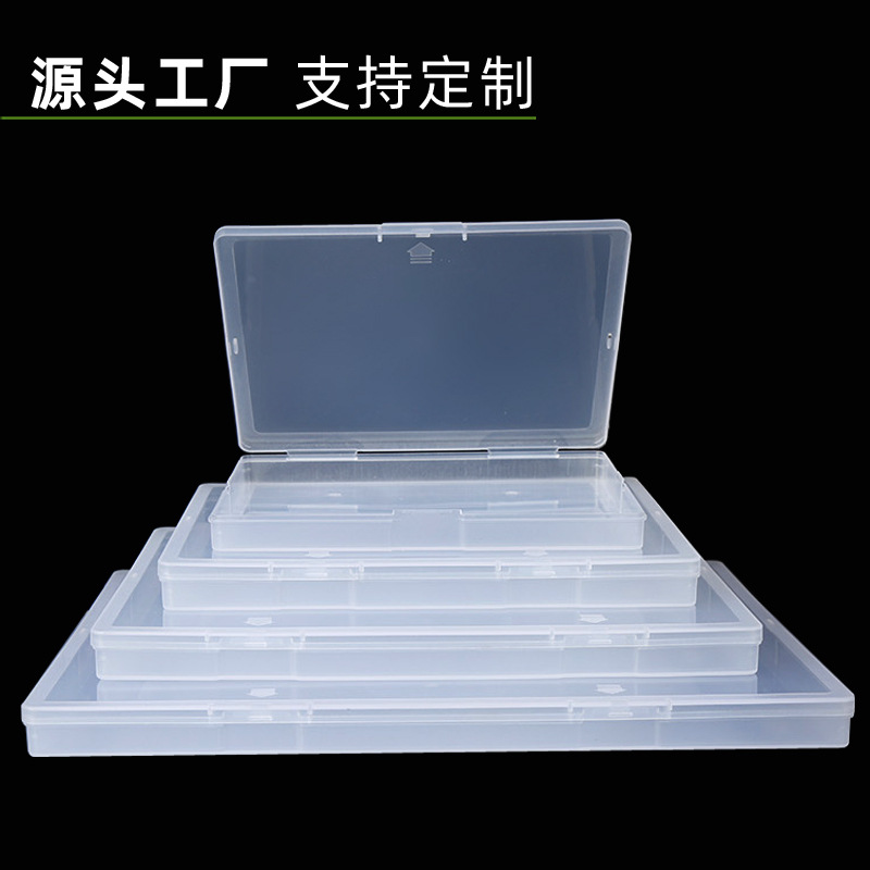 Picture of Cross-border rectangular flat box transparent plastic empty box stationery accessories hardware plastic packaging box factory spot wholesale