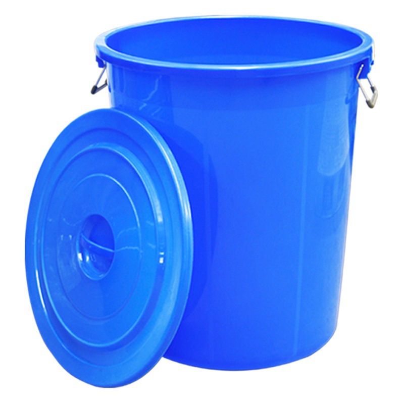 Fulika plastic bucket household water storage round plastic large white bucket thickened with lid pressure ring 100L manufacturers wholesale