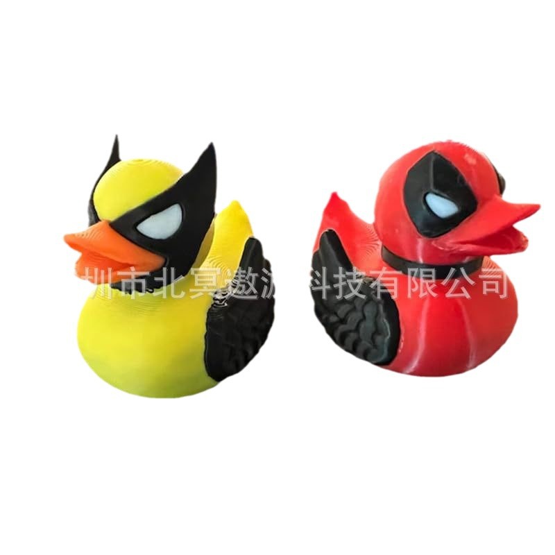 Picture of Deadpool and Wolverine Duck New Strange spoof little yellow duck toy car decoration ornaments
