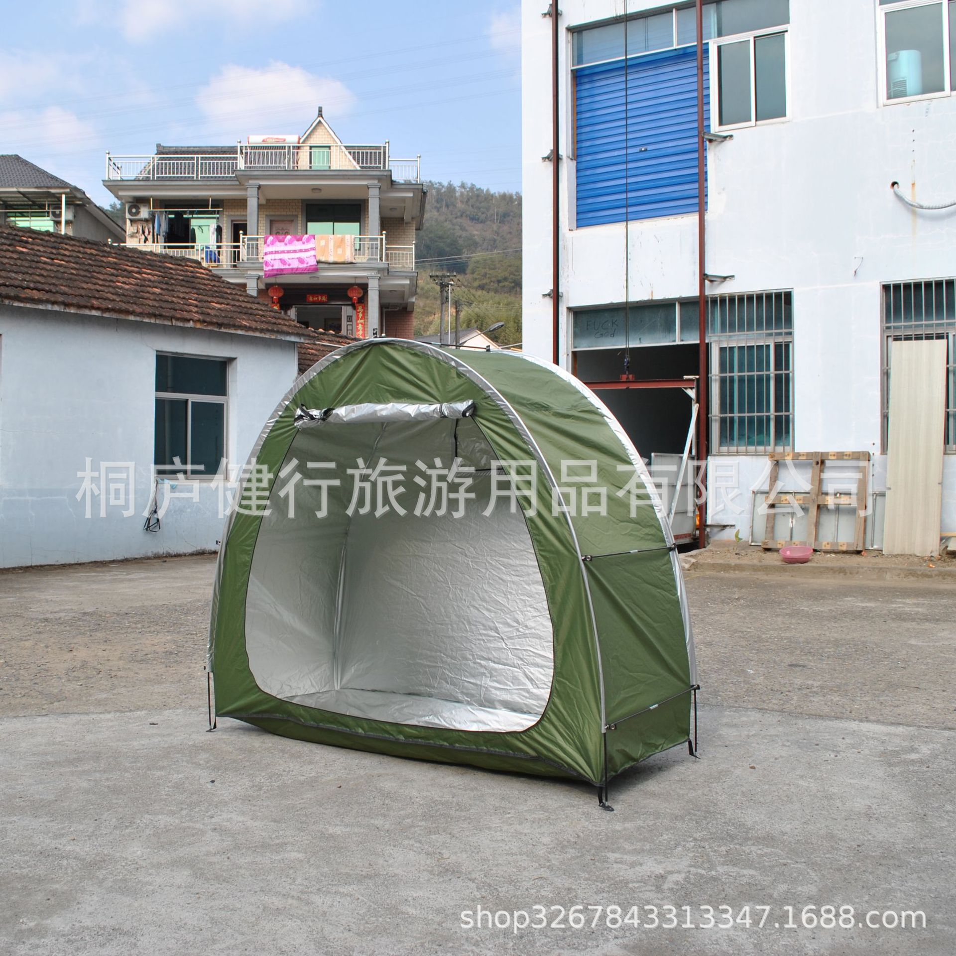 Picture of 50 foreign trade export printed logo, outdoor cycling tent, storage room tent single car shed tent