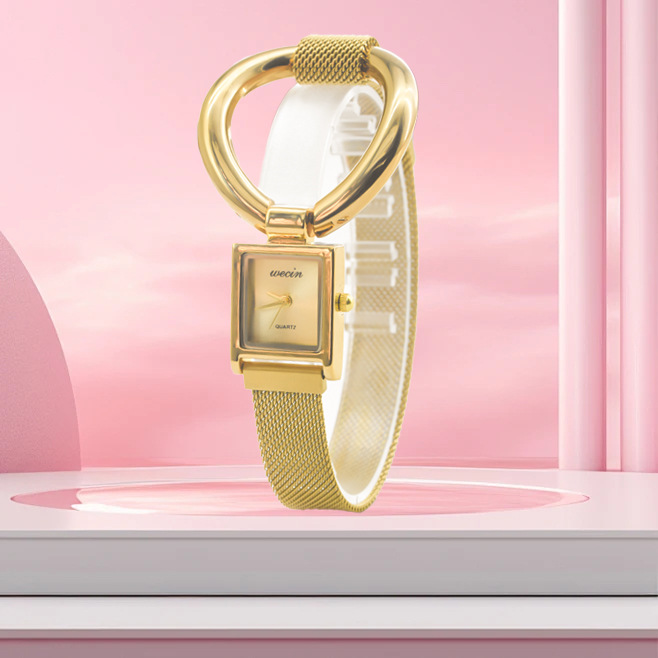 Ieke Small Sugar Cube Watch for Women, Elegant Small Gold Watch, Simple and Luxurious, Suitable for Commuting, Brightening, Casual Women's Watch, Manufacturer Supply