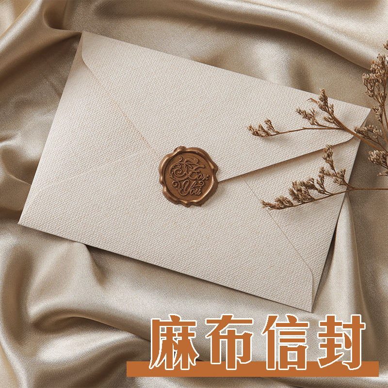 Picture of Letterhead Envelope Set Thickened linen Envelope Handwritten Love Letters for Male Girlfriend to Confess Birthday Greeting Card Exquisite Letterhead
