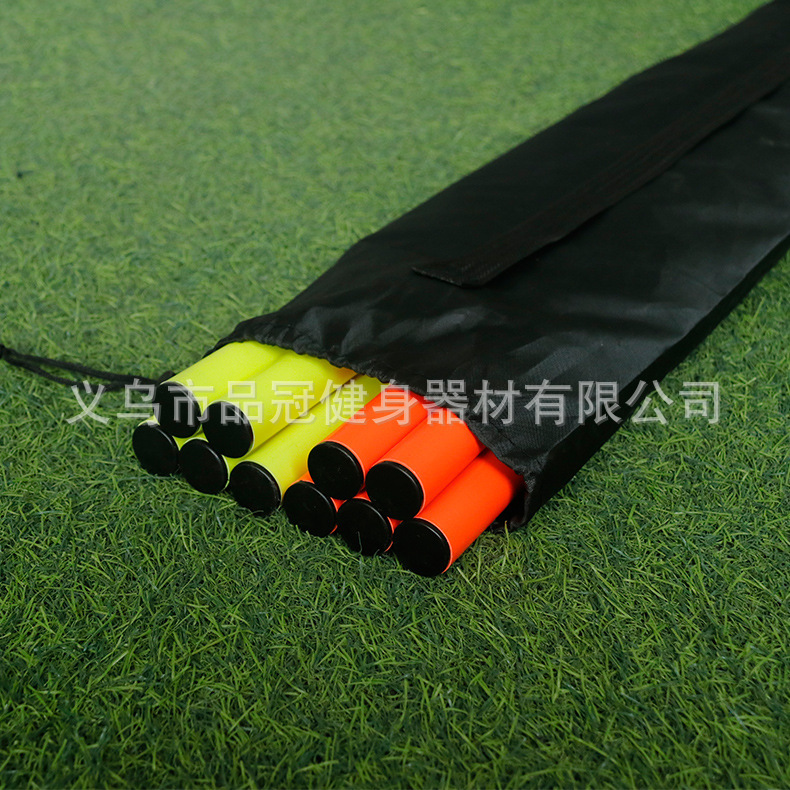 Picture of Sign pole snake-shaped winding pole warning pole foot flagpole red and white telescopic pole crossbar football training equipment