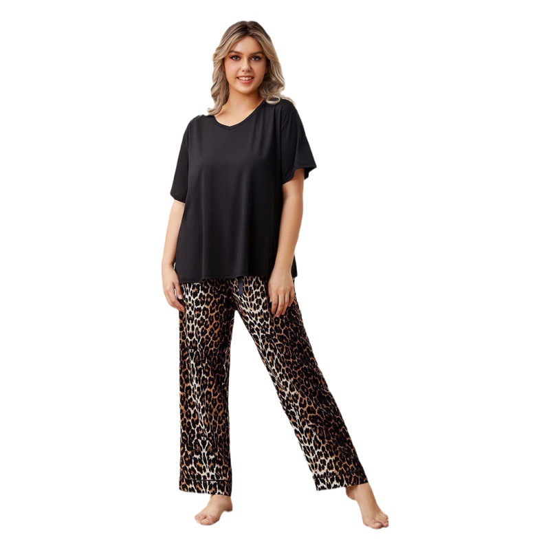 Amazon Cross-Border European and American Large Size Pajamas for Women Spring and Autum Fat mm Home Clothes Set Can Be Worn Outside Export Aliexpress