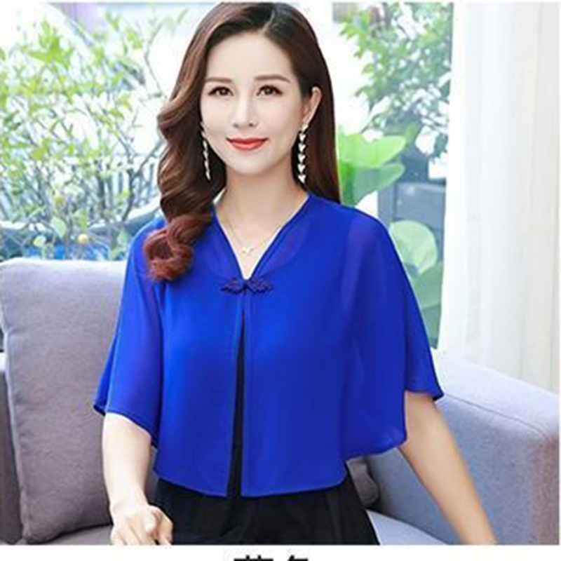 Picture of Chiffon Small Shawl Women's Summer Outer Skirt All-match Short Loose Waistcoat Thin Chiffon Sunscreen Cardigan Jacket
