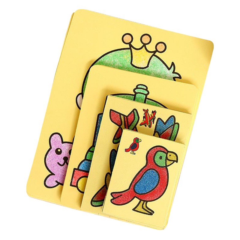 Children's cartoon large sand painting gift handmade stickers colored sand DIY educational toys sand painting wholesale