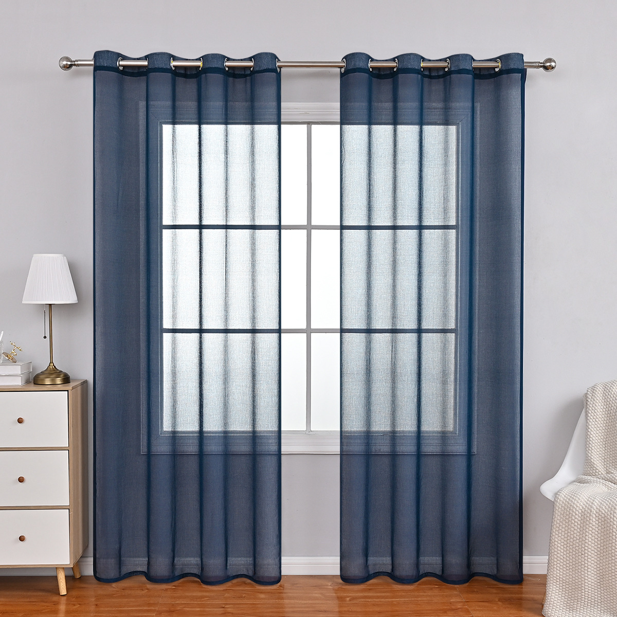 Picture of Cross-border solid color full Dolly window screen semi-shading curtains Amazon Meikeduo hot finished curtain wholesale