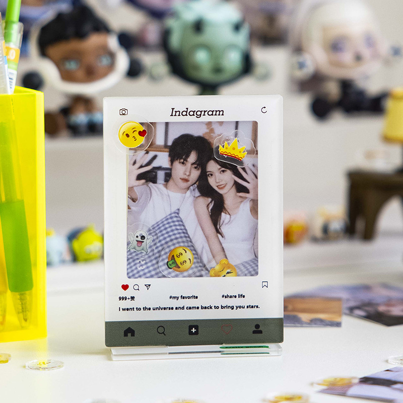Picture of INS Creative Acrylic 3-inch Stand-up Photo Frame diy Album Card Display Stand Photo Rocking Music Frame