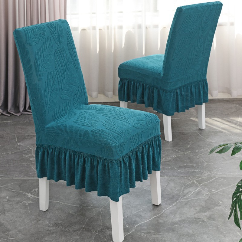 Picture of Four Seasons Universal Household Dining Table Chair Cover Chair Cover Light Luxury Hotel Restaurant Jacquard Skirt Elastic Chair Cover Simple