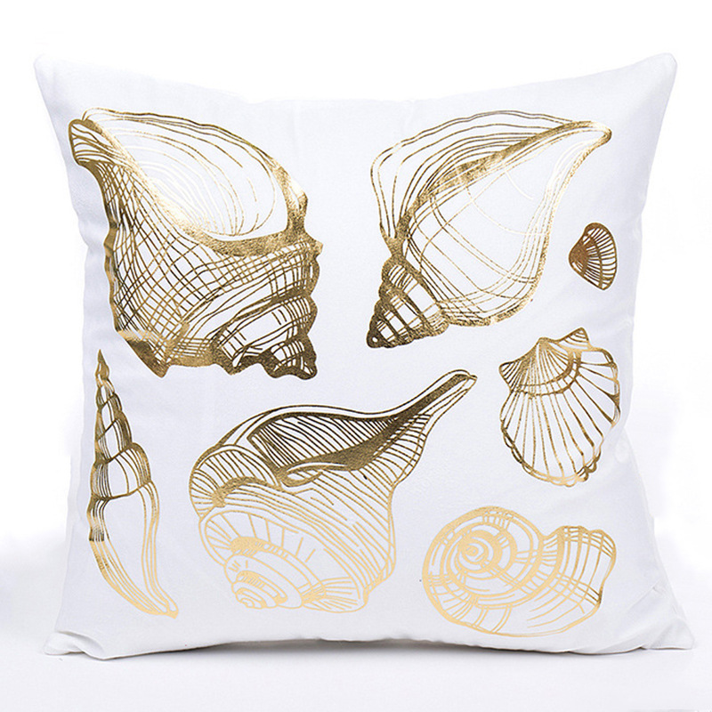 Picture of Cross-border Amazon New Geometric Bronzing Proverbs Super Soft Short Plush Pillow Bedroom Sofa Removable and Washable Cushion Cover