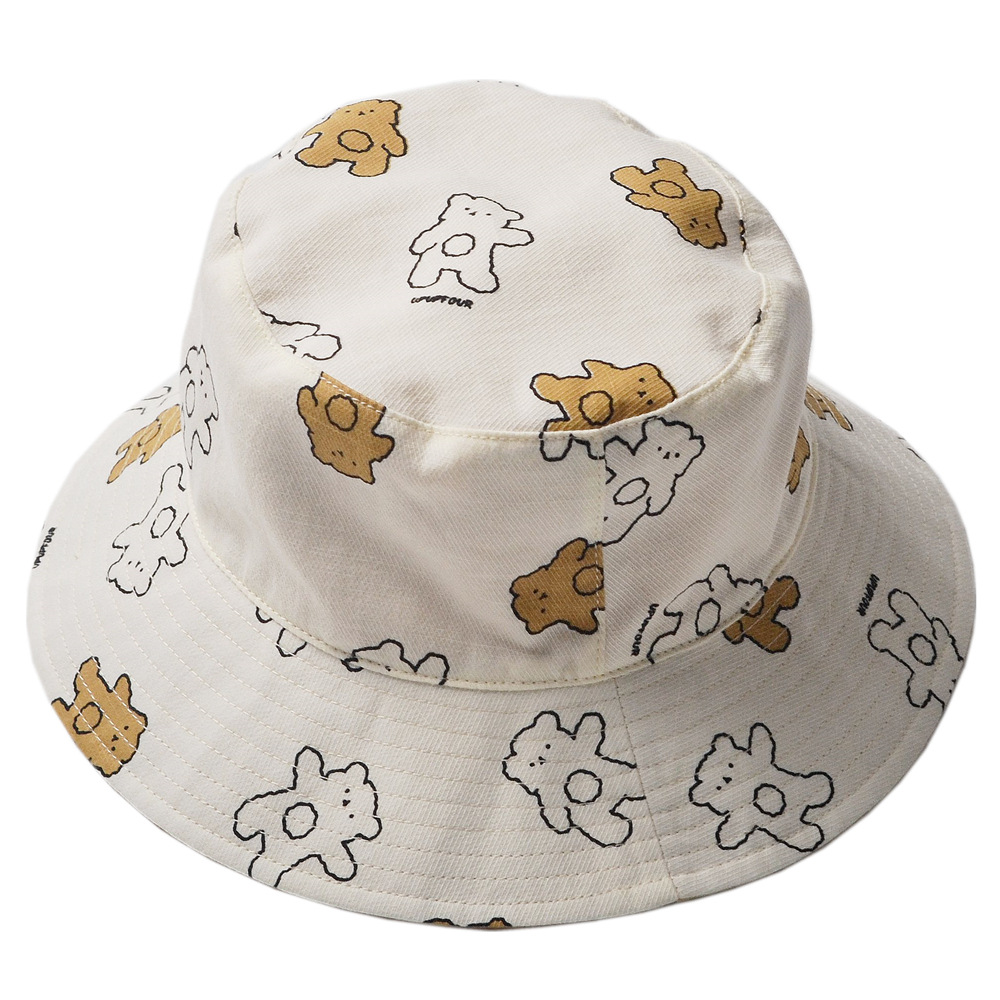 Picture of moinmlon Spring and Summer Korean New Children's Sunshade Fisherman Hat Baby's Big Eave Sun Hat Baby Breathable Cotton