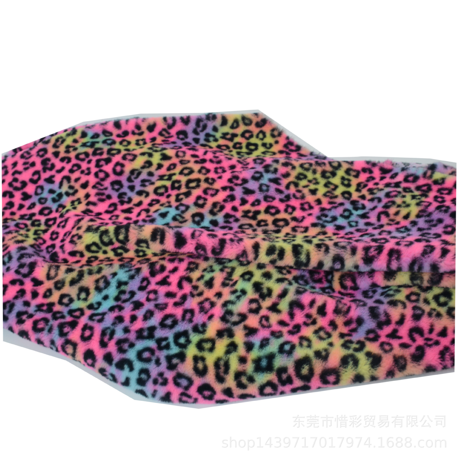 Spot color small rabbit fur leopard print gradient rabbit fur clothing toy bags plush fabric