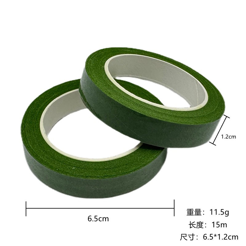 Picture of Floral Tape DIY Tulip Twist Stick Rose Bouquet Packaging Simulated Green Paper Tape 1 Roll for Journaling