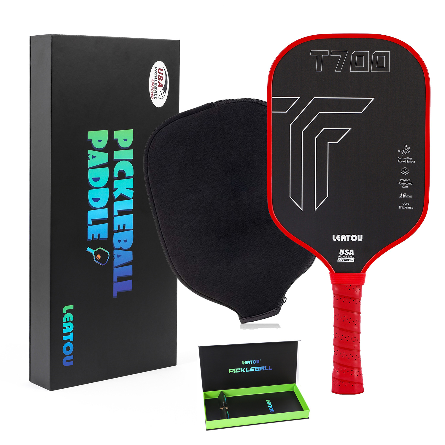 Picture of T700 Hot-Pressed Offensive Pickleball Racket Frosted Anti-Fall and Durable Pickleball Racket High-Strength Carbon Fiber Color Box