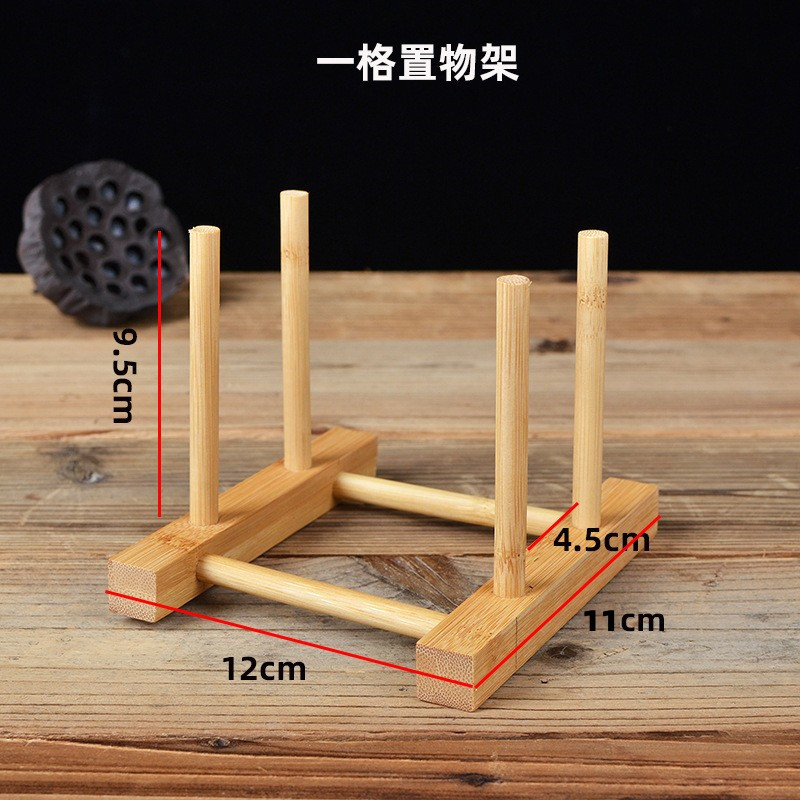 Picture of Factory Wholesale Bamboo Drain Rack Bowl Rack Kitchen Rack Wooden Chopping Board Dishes Plate Shelf Tea Cake Bracket