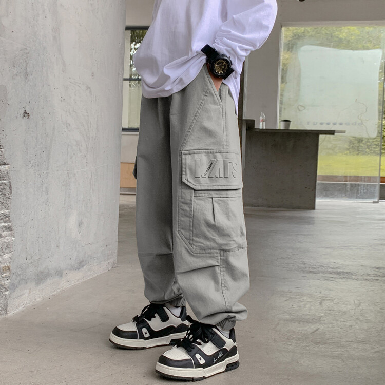 Picture of Boys' Cargo Pants Spring and Autumn 2025 New Stylish Loose Casual Pants for Older Children Autumn Long Pants