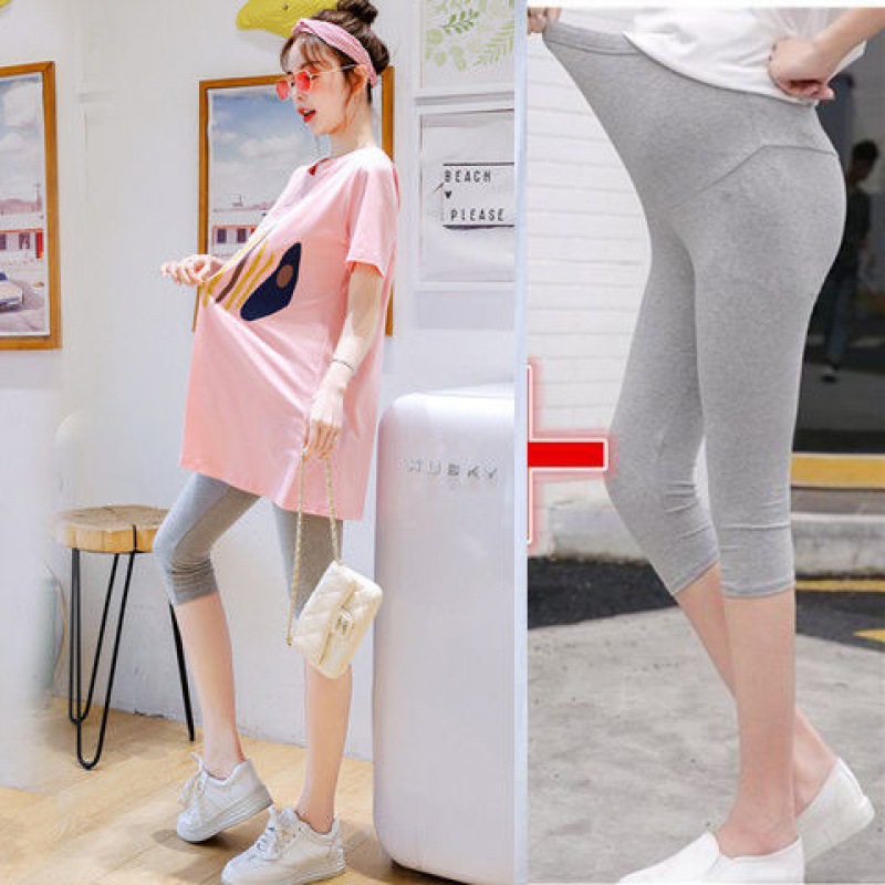 Picture of in stock 2024 spring and summer pregnant women fashion suit new loose summer long short sleeve clothing two-piece top