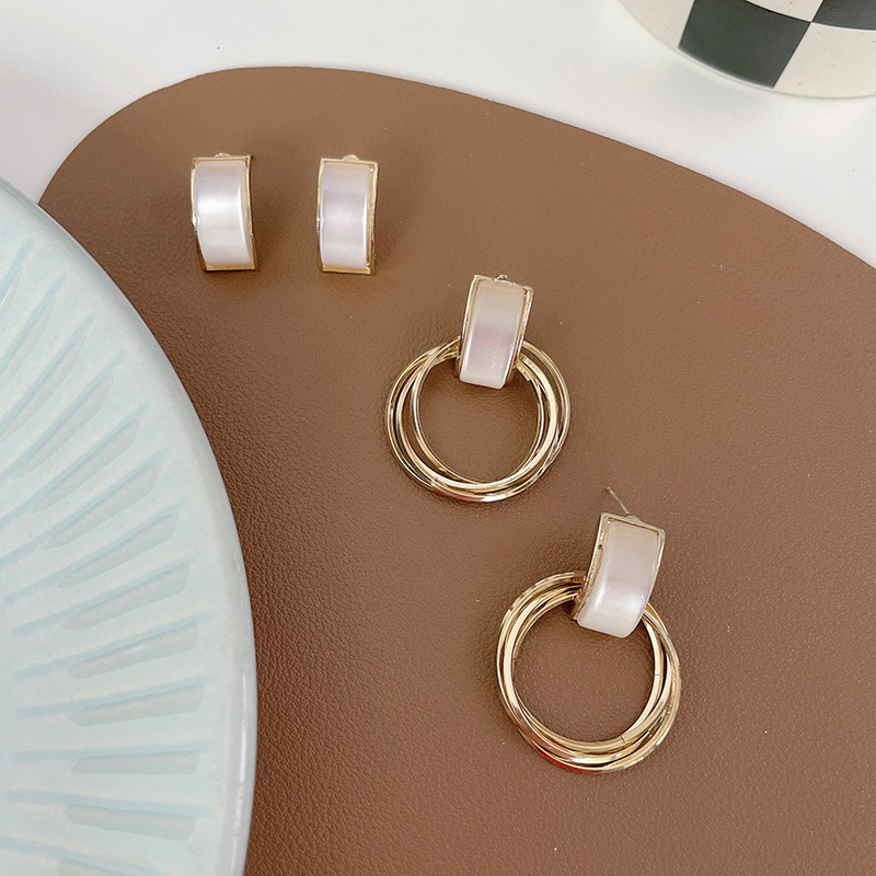 S925 Silver Needle Japanese and Korean Style Ear Stud Distinctive Simple All-match Niche Ear Clip Small C- shaped Ear Stud Ear Headwear Women B236