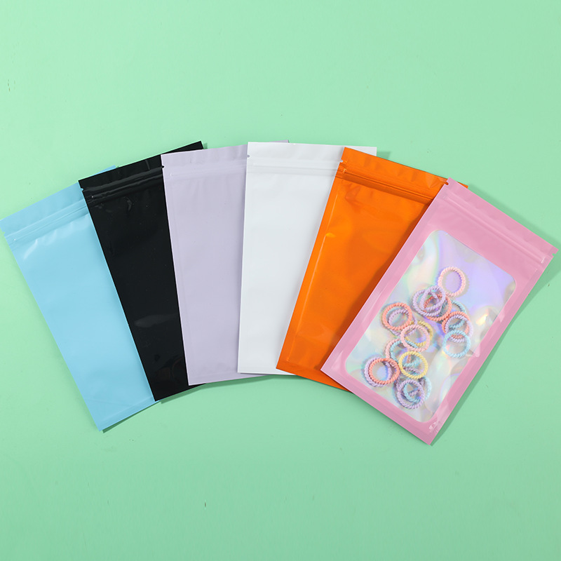 Laser Color Yin and Yang Self-sealing Bag Holographic Packaging Bag Colorful Iris Yummy Bag Flash Jewelry Sealed Bone Bag