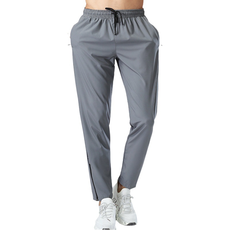 Men's Summer Thin Sports Fitness Pants Sports Students Training Marathon Running Basketball Ice Silk Quick-drying Sports Pants