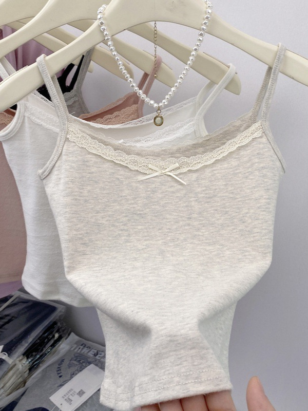 White Lace Camisole Women's Summer 2025 Summer New Pure Outfit Short Base Top
