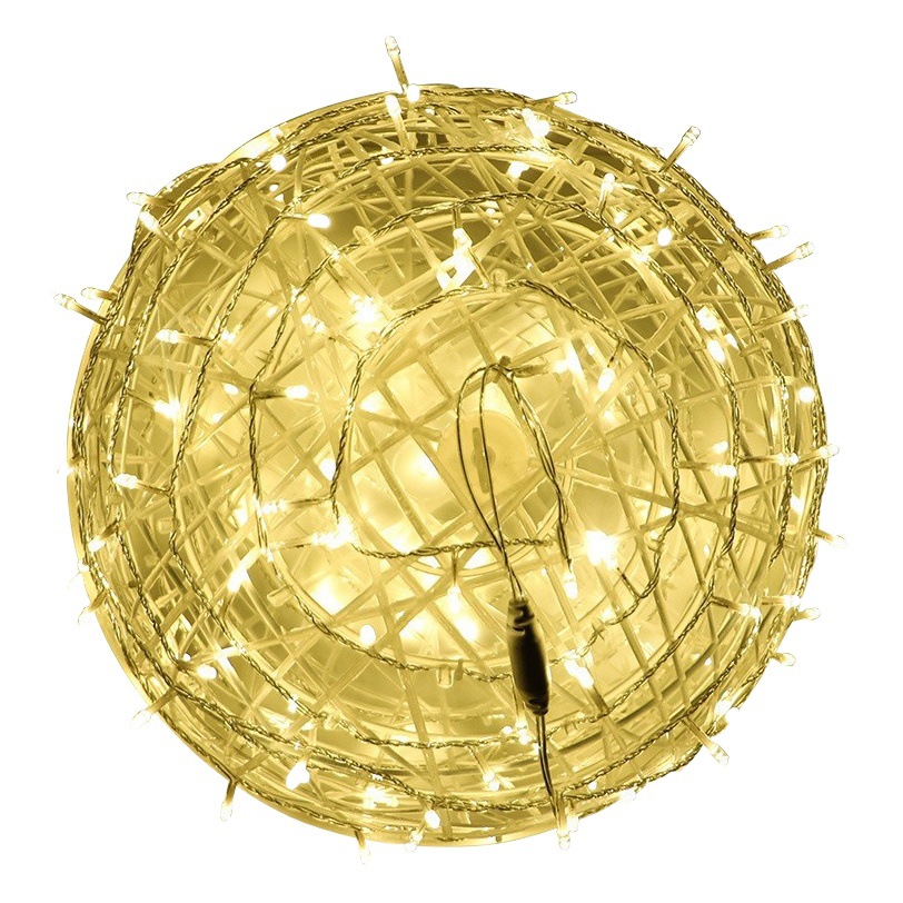 Takraw Ball Lamp Outdoor Hanging Tree Waterproof Rattan Ball Courtyard Ball Lamp Birth Decorative Lamp Lighting High Pressure High Brightness