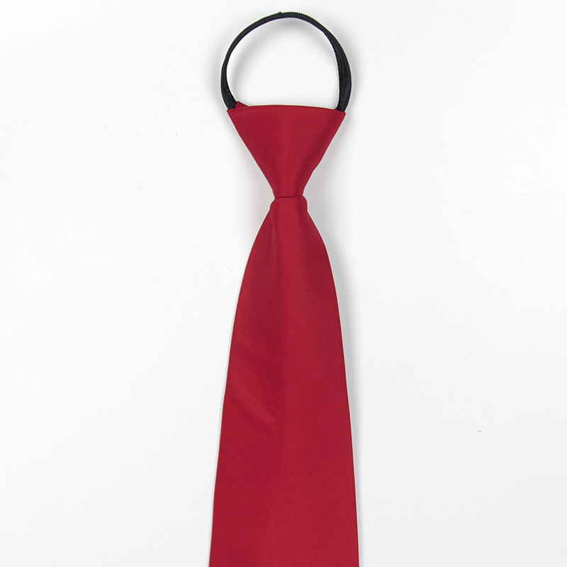 Picture of Lazy zipper easy to pull men's formal business 10cm pure blue red black professional work high quality tie
