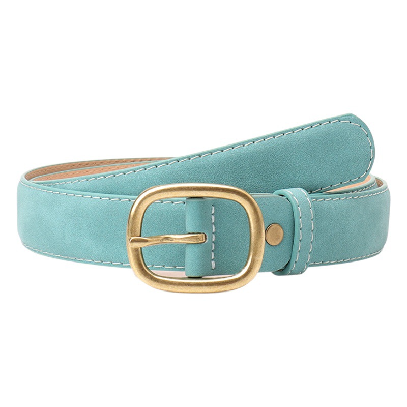 New Fashion Retro Women's Belt Korean Trendy Bronze Pin Buckle Belt Women's All-match Jeans Trouser Belt for Hair