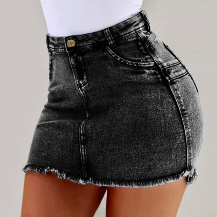 Creative 2025 Summer Export Supply Sexy Elegant European and American Large Size Women's Denim Hip Skirt Skirt Trendy