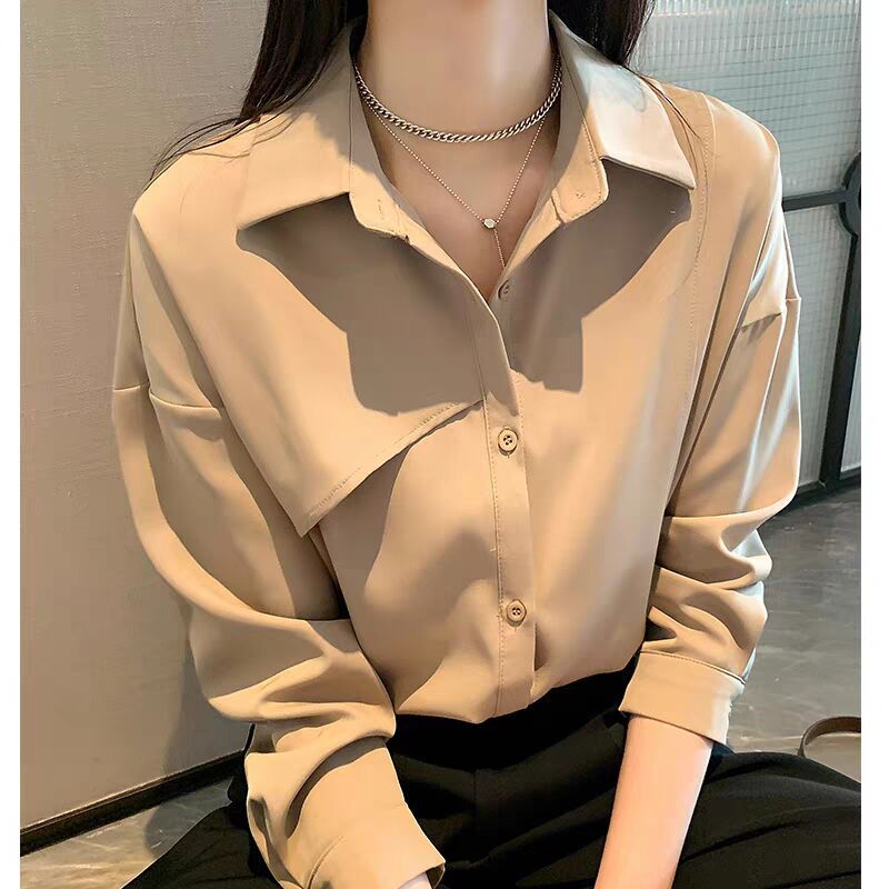 Shirt Women 2024 New Design Sense Niche Top Loose Stacked Temperament Base Shirt Light Mature French Shirt